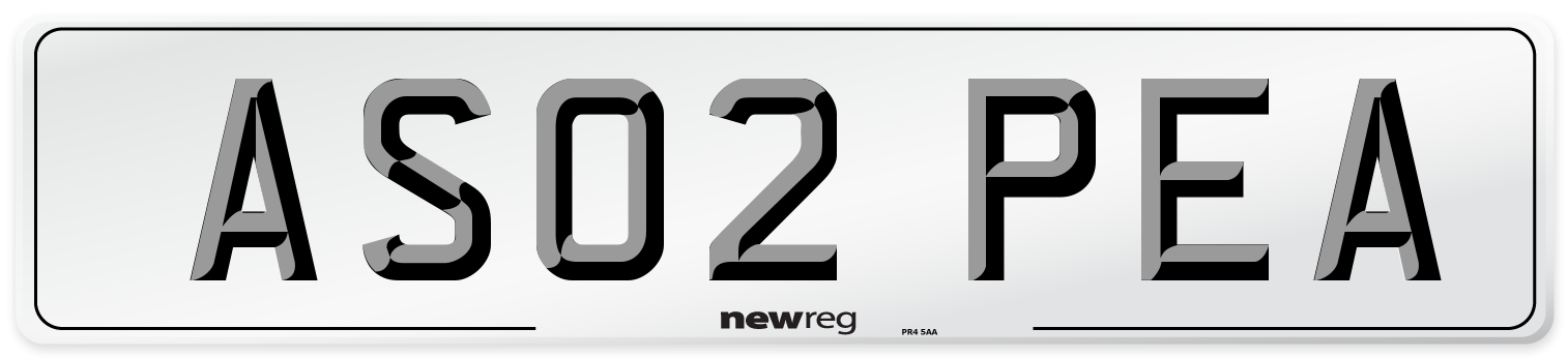 AS02 PEA Number Plate from New Reg